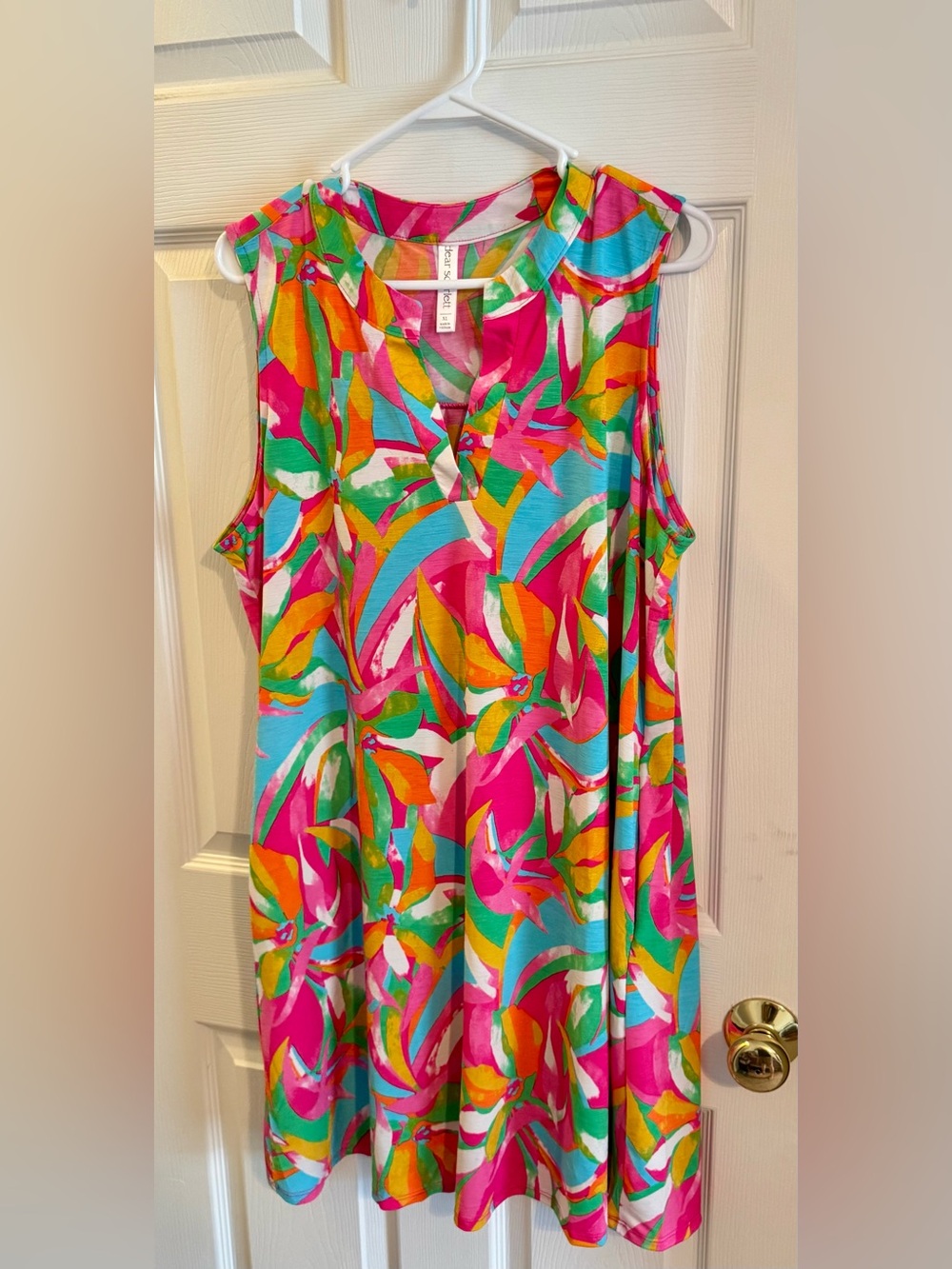 DearScarlett Multicolor Print Dress- Pink, Green, Orange, Yellow, Blue